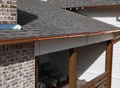 Copper gutters on a new house.